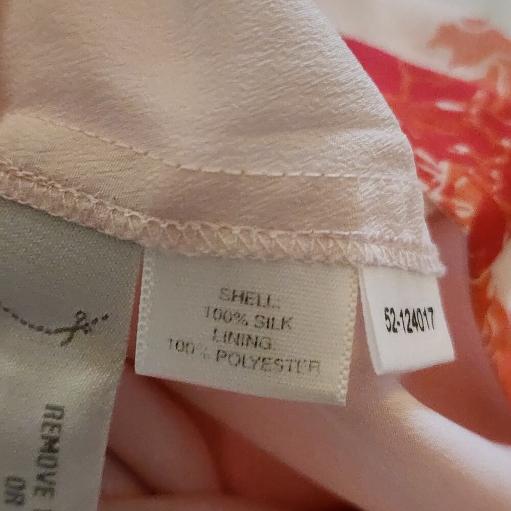 Ann Taylor Womens Silk Skirt Size 4 Pink Floral Knee Length Chiffon Lined - Picture 8 of 8